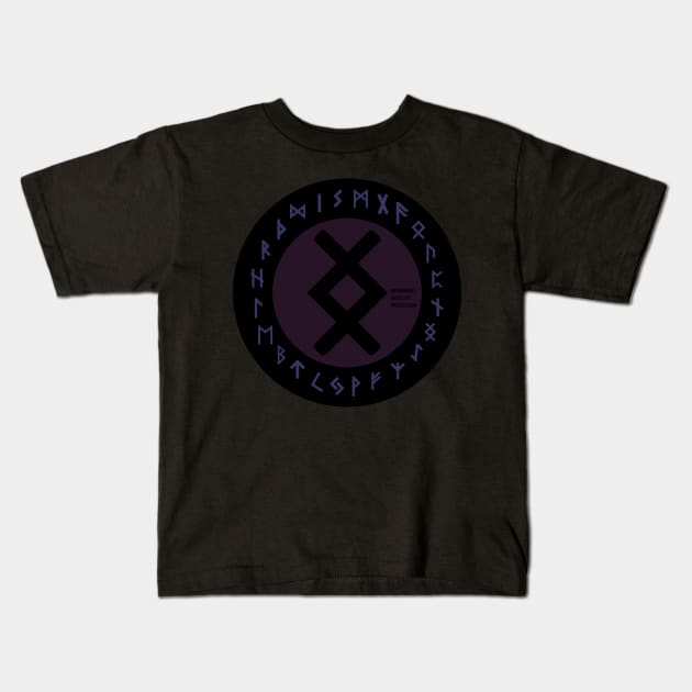 Purple Inguz Futhark Rune Symbol Kids T-Shirt by DepicSpirit